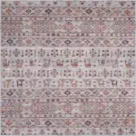 Perico Modern Etnik Gri Polyester ve Pamuklu Kaydırmaz Tabanlı Yıkanabilir Dijital Baskı Halısı - Görsel 3