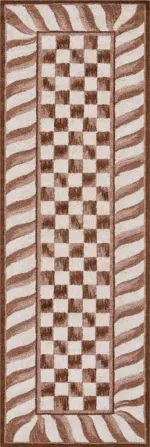 Aren  Mutfak 02 Modern Çerçeveli Kahverengi Polyester Kaydırmaz Tabanlı Yıkanabilir Dijital Baskı Mutfak Halısı - Görsel 4