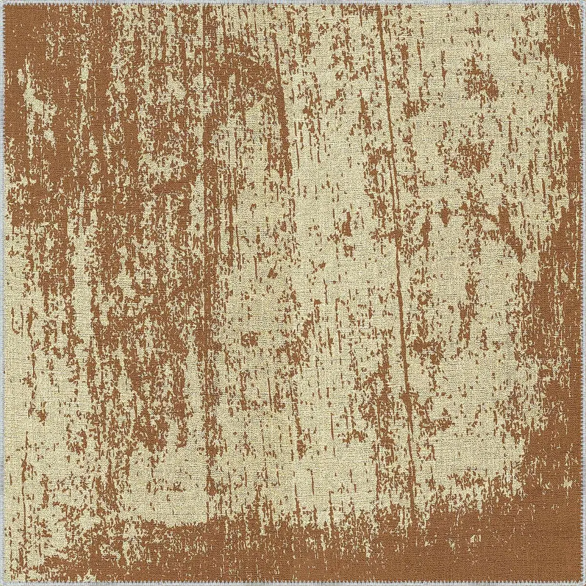 Angul Modern Krem Polyester ve Pamuklu Kaydırmaz Tabanlı Yıkanabilir Dijital Baskı Halısı - Görsel 3