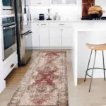 Loten Klasik Göbekli Kahverengi Polyester ve Pamuklu Kaydımaz Taban Yıkanabilir Dijital Baskı Halısı - Görsel 5