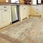 Angul Modern Krem Polyester ve Pamuklu Kaydırmaz Tabanlı Yıkanabilir Dijital Baskı Halısı - Görsel 5