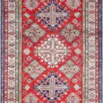 Sunne Çerçeveli Kırmızı Polyester ve Pamuklu Kaydırmaz Taban Yıkanabilir Dijital Baskı Halısı