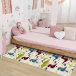 Ramon Dinazor Desenli Beyaz Polyester ve Pamuklu Kaydırmaz Tabanlı Yıkanabilir Dijital Baskı Çocuk Odası Halısı - Görsel 5