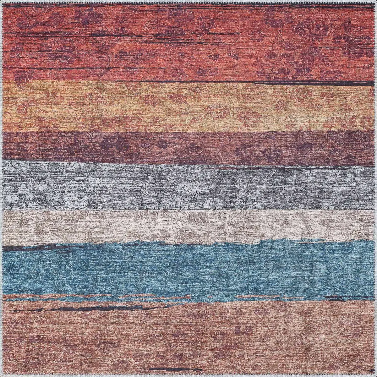 Doca Modern Multi Polyester ve Pamuklu Kaydırmaz Tabanlı Yıkanabilir Dijital Baskı Halısı - Görsel 3