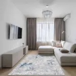 Bogra Modern Gri Polyester ve Pamuklu Kaydırmaz Tabanlı Yıkanabilir Dijital Baskı Halısı - Görsel 2