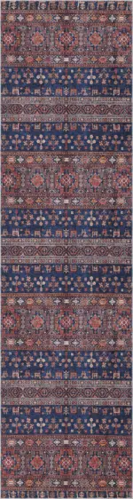 Neily Modern Etnik Kahverengi Polyester ve Pamuklu Kaydırmaz Tabanlı Yıkanabilir Dijital Baskı Halısı - Görsel 4