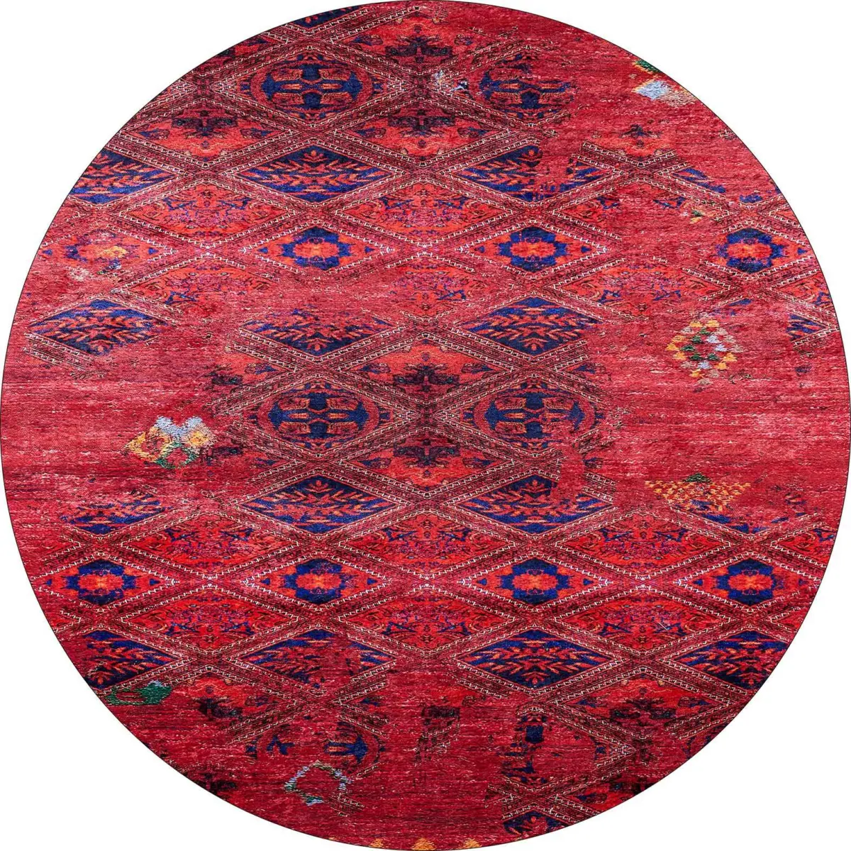 Stora Klasik Kırmızı Polyester ve Pamuklu Kaydımraz Tabanlı Yıkanabilir Dijital Baskı Halısı - Görsel 7