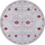 Banao Modern Etnik Gri Polyester ve Pamuklu Kaydırmaz Tabanlı Yıkanabilit Dijital Baskı Halısı - Görsel 7