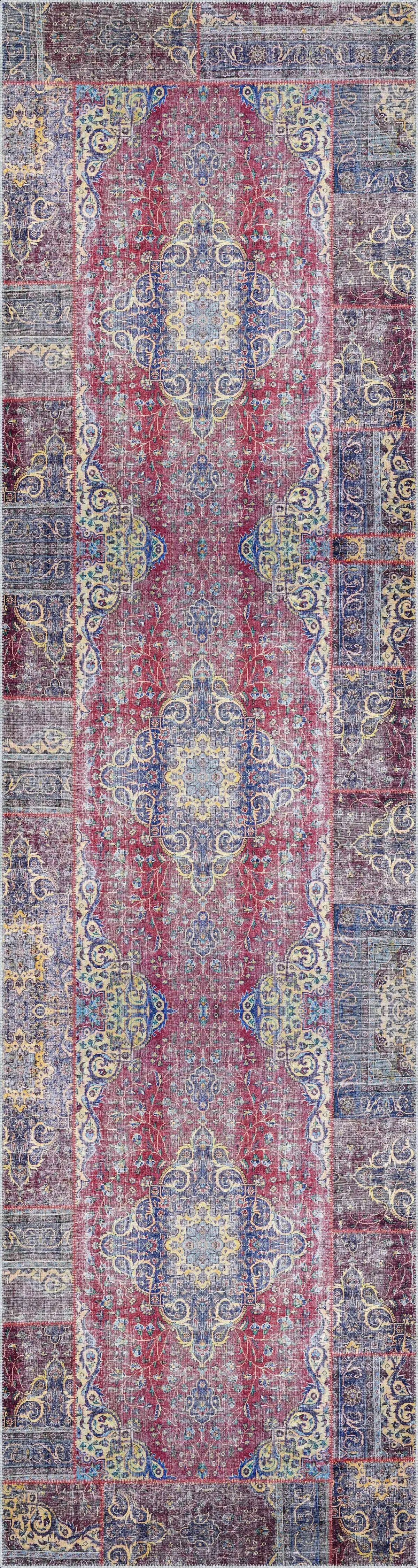 Rottne Klasik Göbekli Multi Polyester ve Pamuklu Kaydırmaz Tabanlı Yıkanabilir Dijital Baskı Halısı - Görsel 4