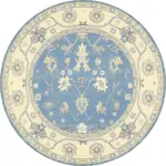 Geiten Çerçeveli Mavi Polyester ve Pamuklu Kaydırmaz Tabanlı Yıkanabilir Dijital Baskı Halısı - Görsel 7