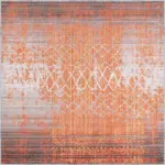 Tonk Modern Turuncu Polyester ve Pamuklu Kaydırmaz Tabanlı Yıkanabilir Dijital Baskı Halısı - Görsel 3