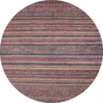 Sierpe Çizgili Etnik Multi Polyester ve Pamuklu Kaydırmaz Tabanlı Yıkanabilir Dijital Baskı Halısı - Görsel 7