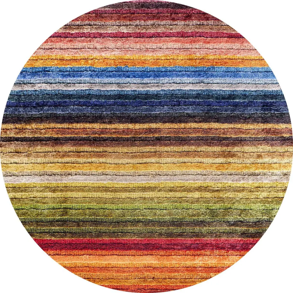 Aklera Çizgili Multi Polyester ve Pamuklu Kaydırmaz Tabanlı Yıkanabilir Dijital Baskı Halısı - Görsel 7