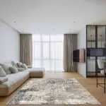 Habra Modern Gri Polyester ve Pamuklu Kaydırmaz Tabanlı Yıkanabilir Dijital Baskı Halısı - Görsel 2