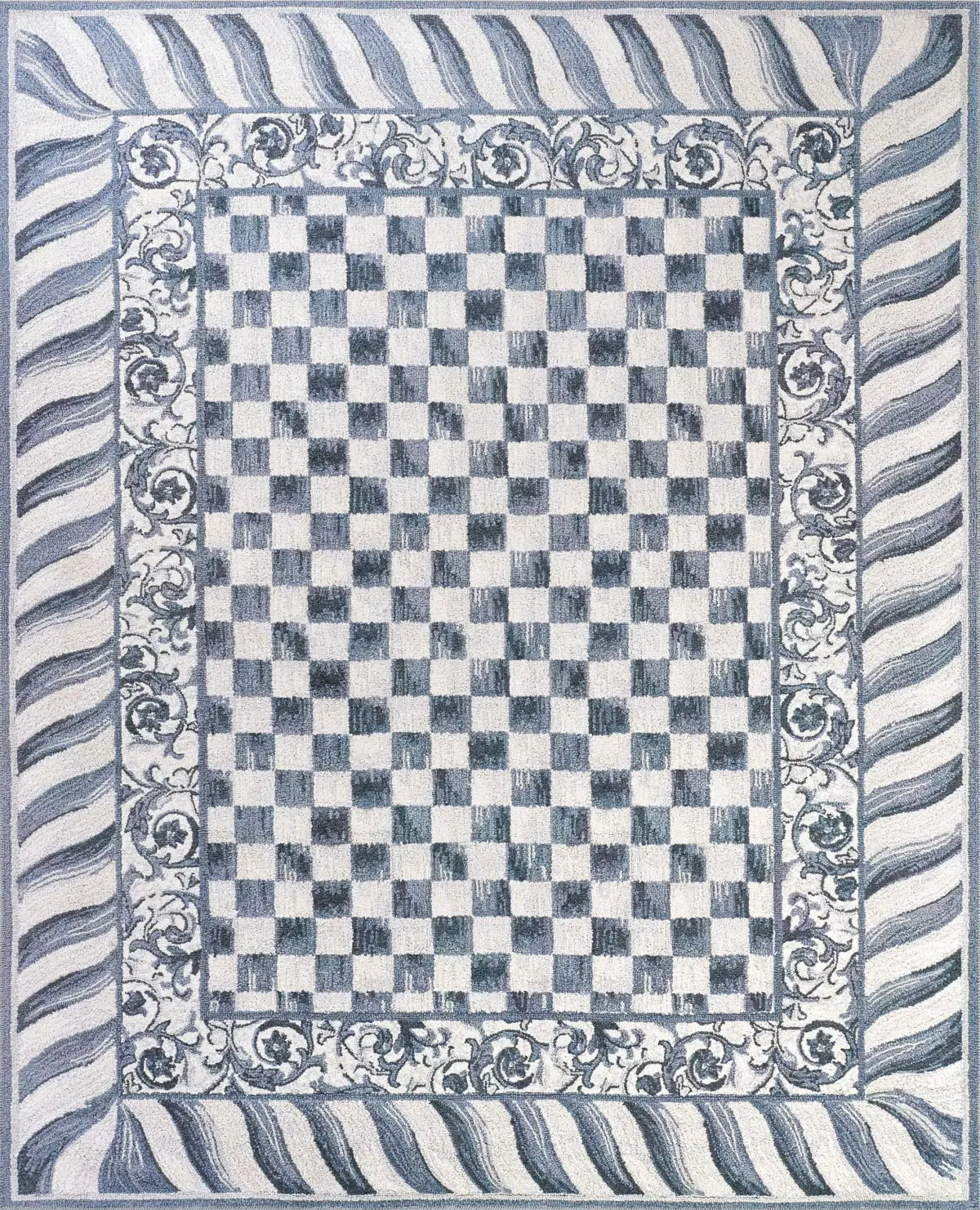 Aren Mutfak 05 Modern Çerçeveli Gri Polyester Kaydırmaz Tabanlı Yıkanabilir Dijital Baskı Mutfak Halısı - Görsel 3