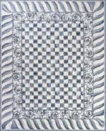 Aren Mutfak 05 Modern Çerçeveli Gri Polyester Kaydırmaz Tabanlı Yıkanabilir Dijital Baskı Mutfak Halısı - Görsel 3