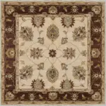 Mirpur Klasik Göbekli Bej Polyester ve Pamuklu Kaydırmaz Tabanlı Yıkanabilir Dijital Baskı Halısı - Görsel 3