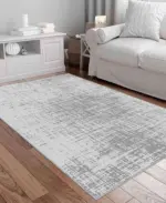 Gaya Modern Gri Polyester ve Pamuklu Kaydırmaz Tabanlı Yıkanabilir Dijital Baskı Halısı - Görsel 2