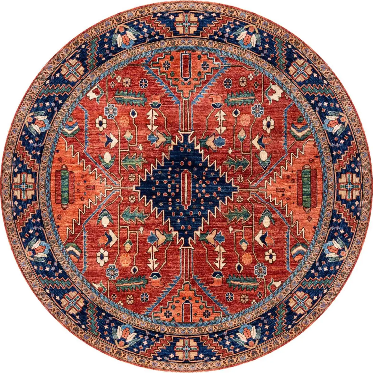 Ubon Çerçeveli Kırmızı Polyester ve Pamuklu Kaydırmaz Tabanlı Yıkanabilir Dijital Baskı Halısı - Görsel 7