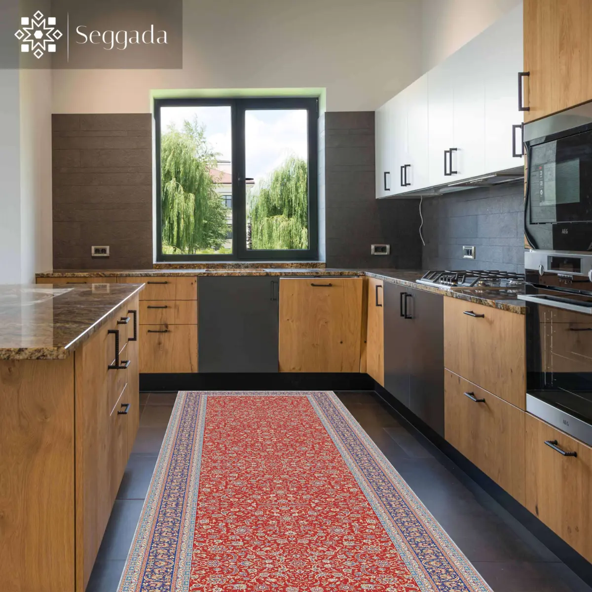 Anqui Çerçeveli Multi Polyester ve Pamuklu Kaydırmaz Tabanlı Yıkanabilir Dijital BaskI Halısı - Görsel 5