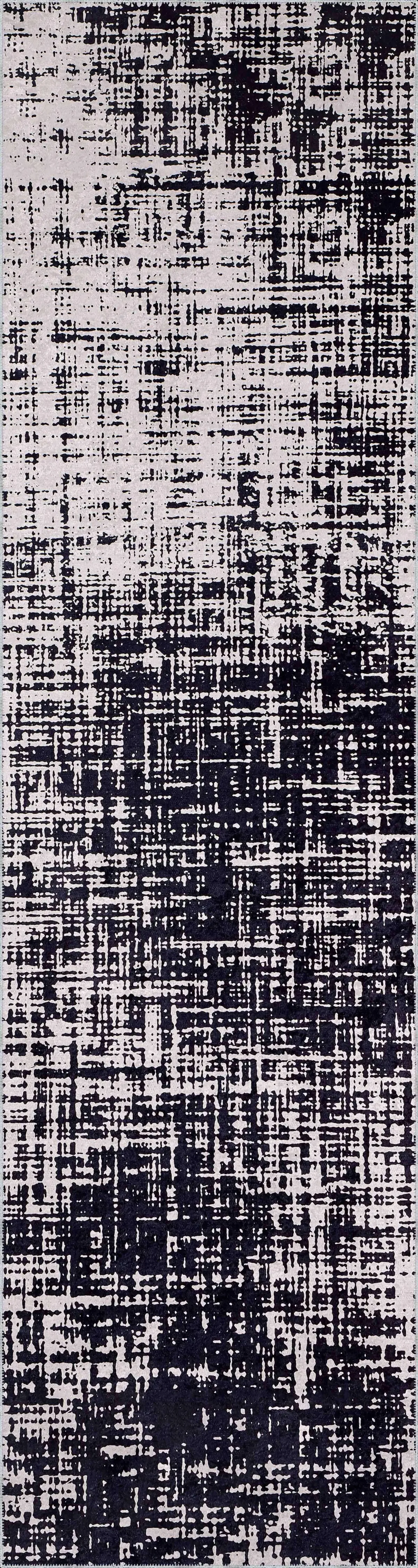 Sunel Modern Gri Polyester ve Pamuklu Kaydırmaz Tabanlı Yıkanabilir Dijital Baskı Halısı - Görsel 4