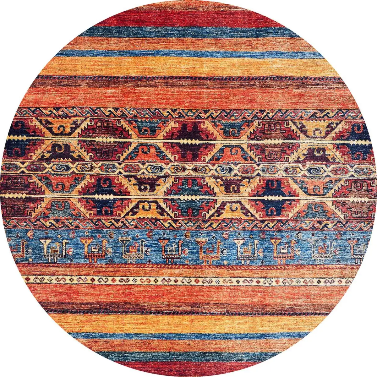 Salen Çizgili Multi Polyester ve Pamuklu Kaydırmaz Taban Yıkanabilir Dijital Baskı Halısı - Görsel 7