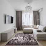 Pilas Modern Kahverengi Polyester ve Pamuklu Kaydırmaz Tabanlı Yıkanabilir Dijital Baskı Halısı - Görsel 2