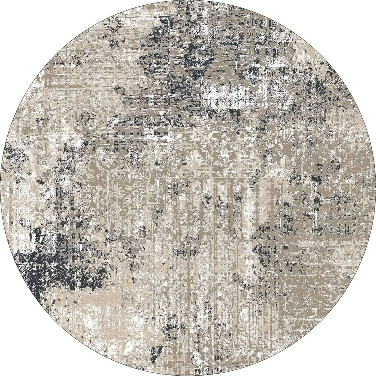 Habra Modern Gri Polyester ve Pamuklu Kaydırmaz Tabanlı Yıkanabilir Dijital Baskı Halısı - Görsel 7