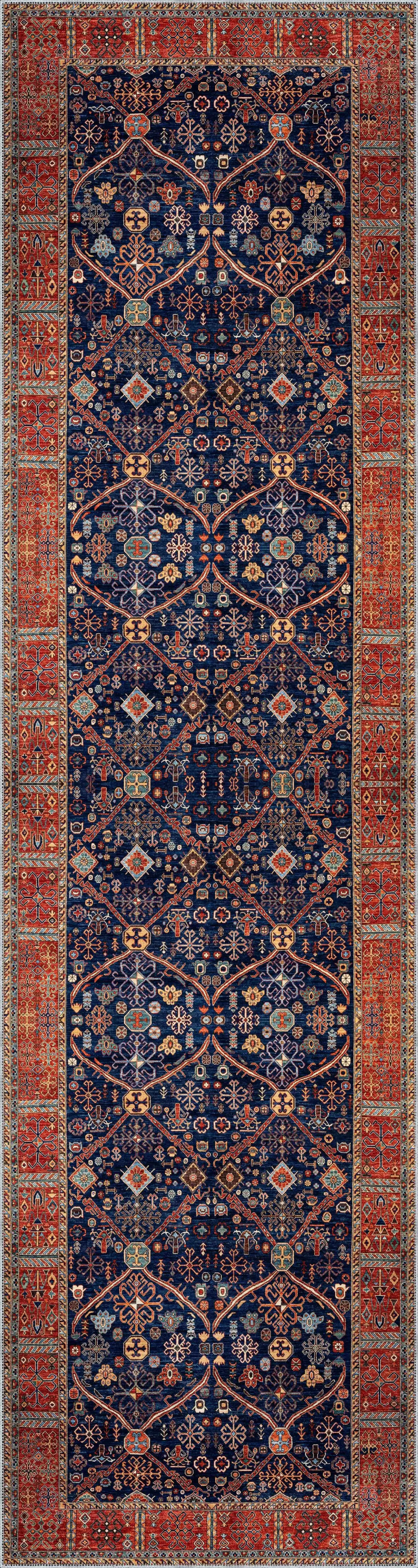 Pakse Çerçeveli Multi Polyester ve Pamuklu Kaydırmaz Tabanlı Yıkanabilir Dijital Baskı Halısı - Görsel 4