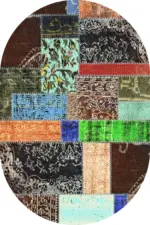 Basti Patchwork Multi Polyester ve Pamuklu Kaydırmaz Tabanlı Yıkanabilir Dijital Baskı Halısı - Görsel 6