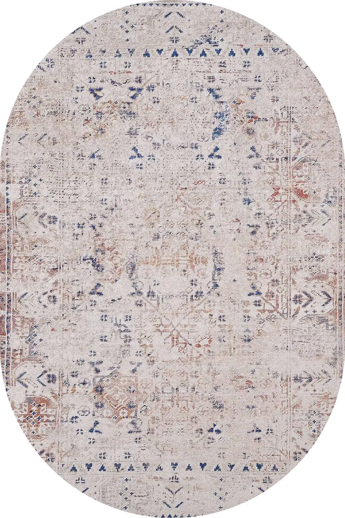 Mirim Modern Bej Polyester ve Pamuklu Kaydırmaz Tabanlı Yıkanabilir Dijital Baskı Halısı - Görsel 6