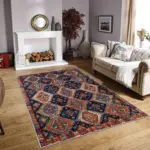 Arun Çerçeveli Multi Polyester ve Pamuklu Kaydırmaz Tabanlı Yıkanabilir Dijital Baskı Halısı - Görsel 2