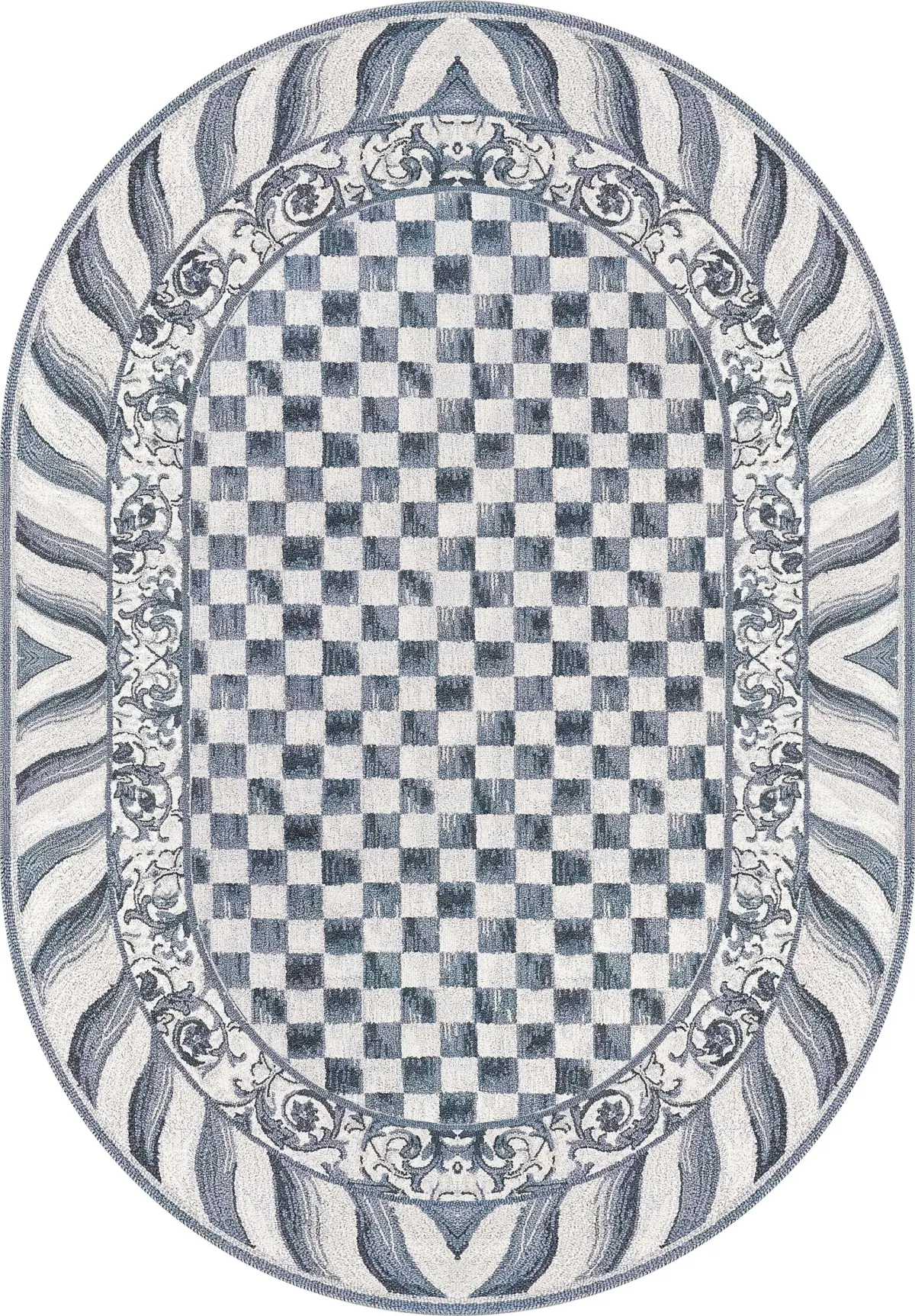 Aren Mutfak 05 Modern Çerçeveli Gri Polyester Kaydırmaz Tabanlı Yıkanabilir Dijital Baskı Mutfak Halısı - Görsel 2