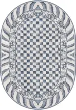 Aren Mutfak 05 Modern Çerçeveli Gri Polyester Kaydırmaz Tabanlı Yıkanabilir Dijital Baskı Mutfak Halısı - Görsel 2