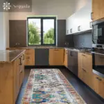 Jarken Klasik Göbekli Multi Polyester ve Pamuklu Kaydırmaz Taban Yıkanabilir Dijital Baskı Halısı - Görsel 5