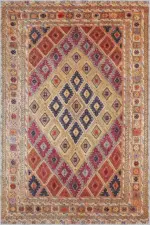 Lonas Klasik Göbekli Multi Polyester ve Pamuklu Kaydırmaz Tabanlı Yıkanabilir Dijital Baskı Halısı