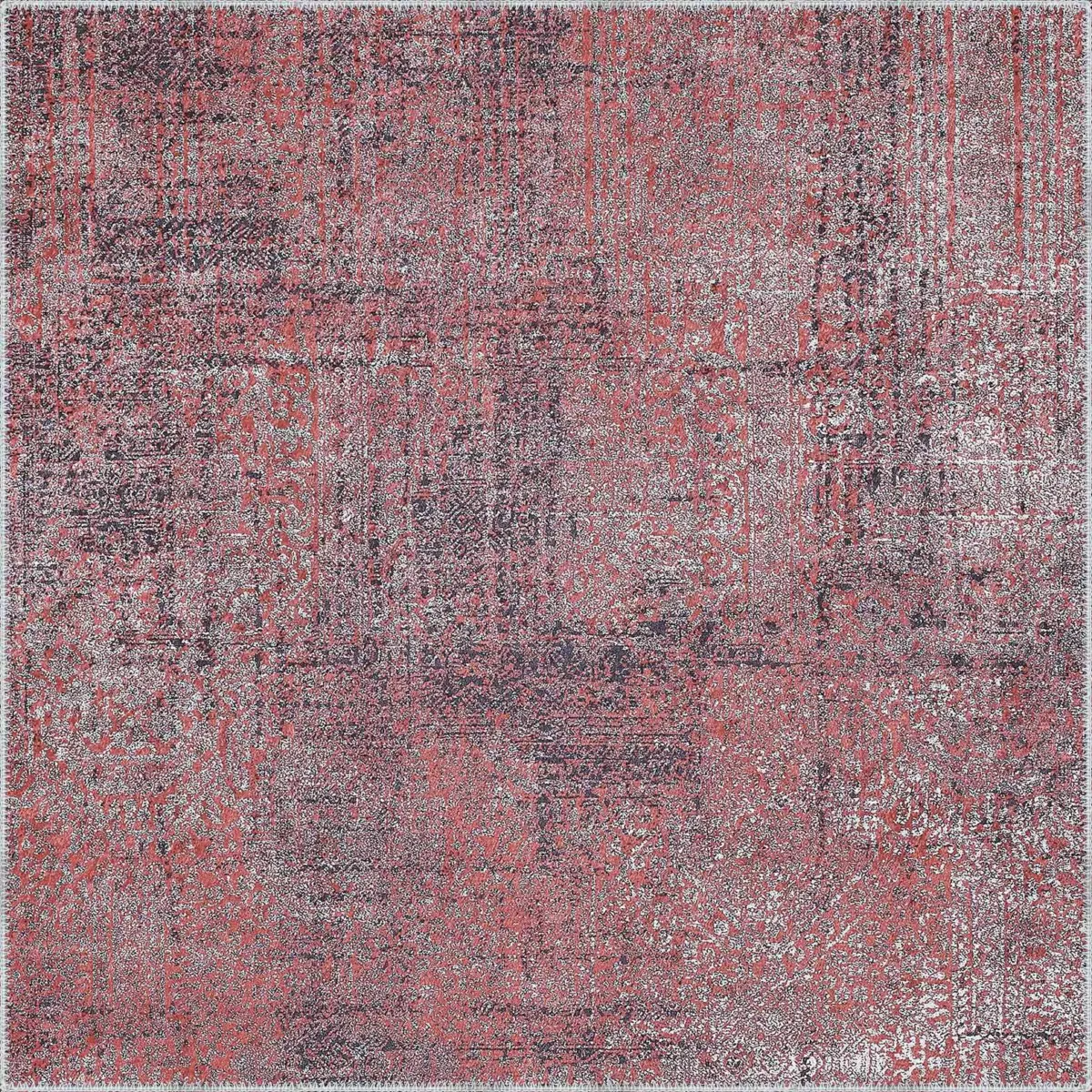 Deoria Modern Kırmızı Polyester ve Pamuklu Kaydırmaz Tabanlı Yıkanabilir Dijital Baskı Halısı - Görsel 3