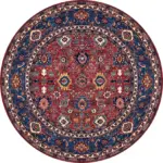 Loudi Çerçeveli Kırmızı Polyester ve Pamuklu Kaydırmaz Tabanlı Yıkanabilir Dijital Baskı Halısı - Görsel 7