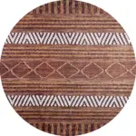 Gojra Geometrik Kahverengi Polyester ve Pamuklu Kaydırmaz Tabanlı Yıkanabilir Dijital Baskı Halısı - Görsel 7