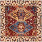 Mengla Klasik Göbekli Multi Polyester ve Pamuklu Kaydırmaz Tabanlı Yıkanabilir Dijital Baskı Halısı - Görsel 3