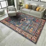 Pursad Klasik Göbekli Multi Polyester ve Pamuklu Kaydırmaz Tabanlı Yıkanabilir Dijital Baskı Halısı - Görsel 2