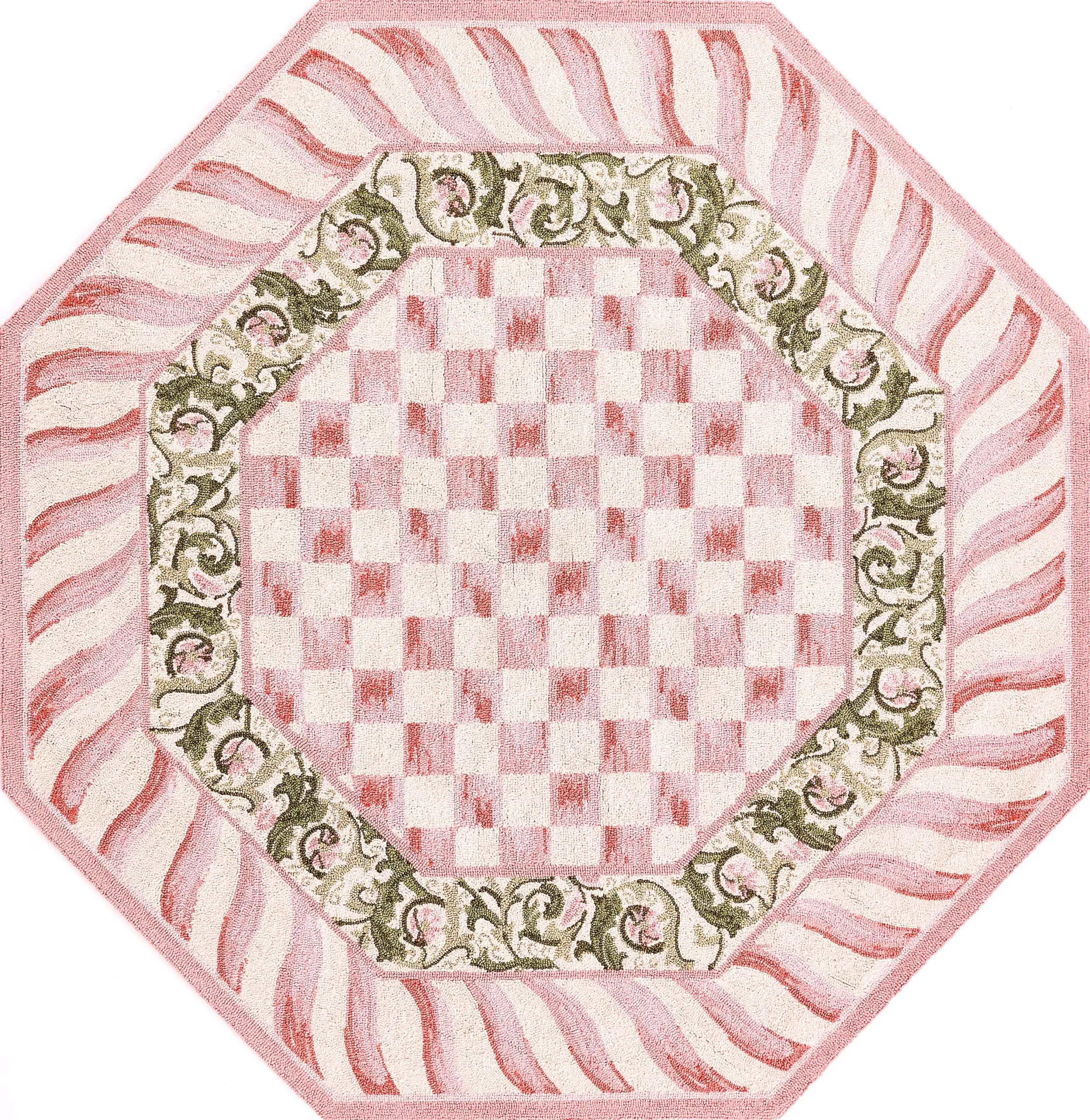 nPd4IA Aren Mutfak 01 Modern Çerçeveli Pembe Polyester Kaydırmaz Tabanlı Yıkanabilir Dijital Baskı Mutfak Halısı - Görsel 1