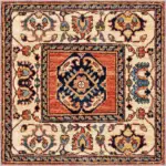 Puer Klasik Göbekli Bej Polyester ve Pamuklu Kaydırmaz Tabanlı Yıkanabilir Dijital Baskı Halısı - Görsel 3