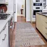 Seoni Geometrik Gri Polyester ve Pamuklu Kaydırmaz Tabanlı Yıkanabilir Dijital Baskı Halısı - Görsel 5