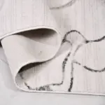 Bogense Modern Beyaz ve Gri Akrilik Pamuk atkılı Makine Halısı - Görsel 4