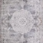 Vesdlet Klasik Gri Göbekli Viskon ve Akrilik Makine Halısı