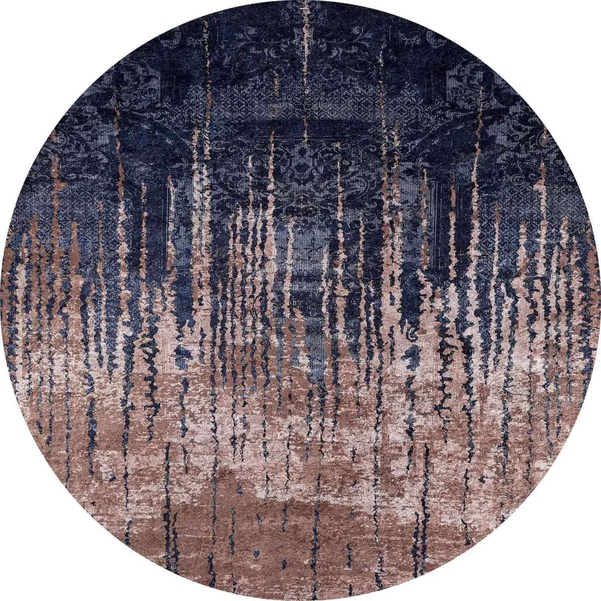 Bagoda Modern Lacivert Polyester ve Pamuklu Kaydırmaz Tabanlı Yıkanabilir Dijital Baskı Halısı - Görsel 7