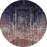 Bagoda Modern Lacivert Polyester ve Pamuklu Kaydırmaz Tabanlı Yıkanabilir Dijital Baskı Halısı - Görsel 7