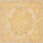 Moreh Klasik Göbekli Sarı Polyester ve Pamuklu Kaydırmaz Tabanlı Yıkanabilir Dijital Baskı Halısı - Görsel 3