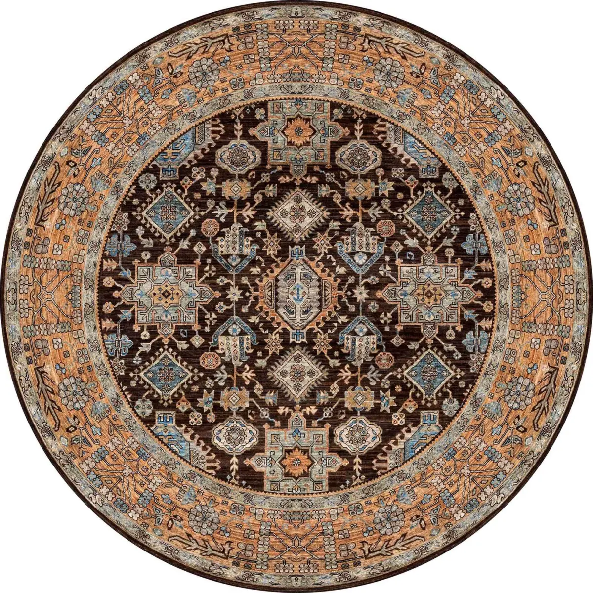 Naiman Çerçeveli Multi Polyester ve Pamuklu Kaydırmaz Tabanlı Yıkanabilir Dijital Baskı Halısı - Görsel 7